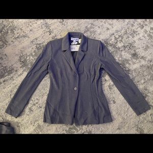 St. John Grey Metal Stud Jacket/Skirt Set